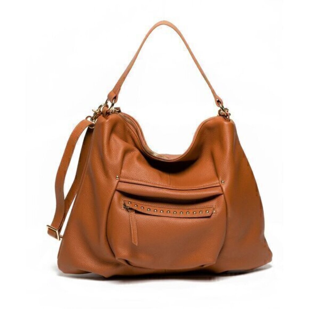 Laggo Joyce Hobo Leather Bag in British Tan NWOT